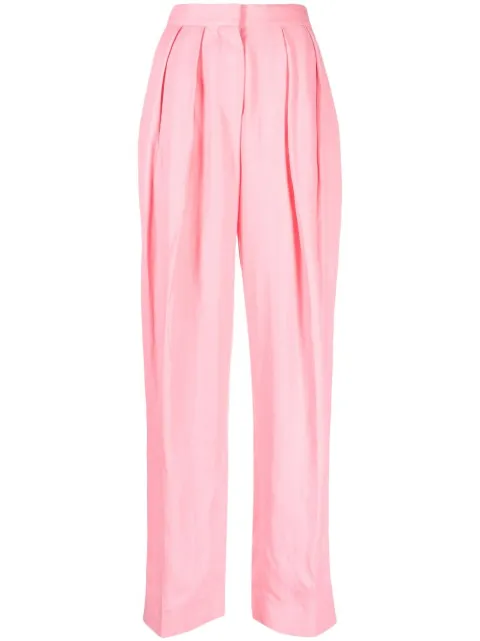 Stella McCartney pleated wide-leg trousers Pink 6400643BU382