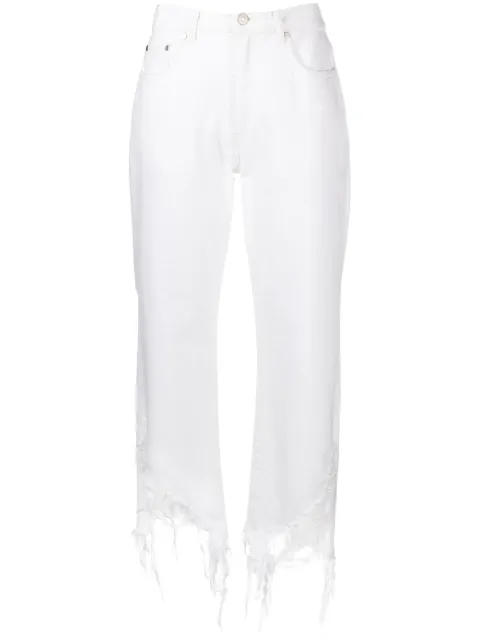Stella McCartney distressed straight-leg jeans White 6D01423SPH24