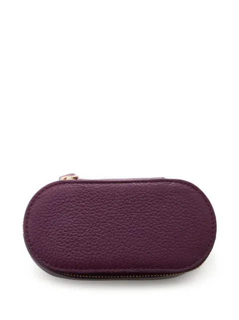 Monica Vinader oval pebbled-leather jewellery box Purple ACJBMVMTPUR