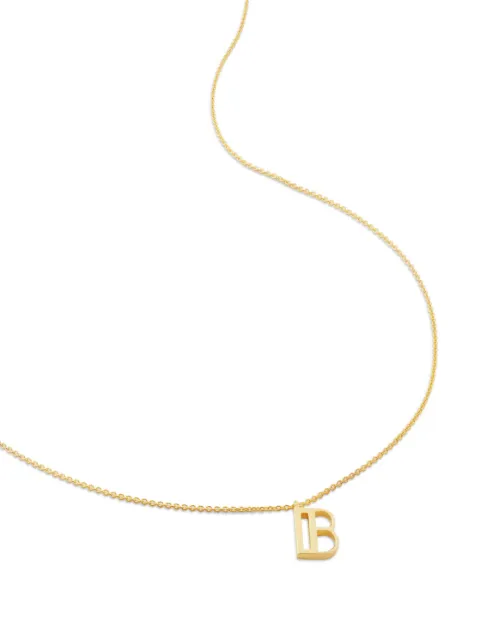 Monica Vinader B pendant charm necklace Gold GPNKALPBNON