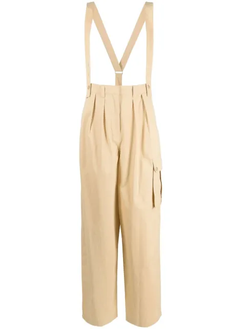 Kenzo straight-leg braces cargo trousers Neutrals FD52PA0649RO