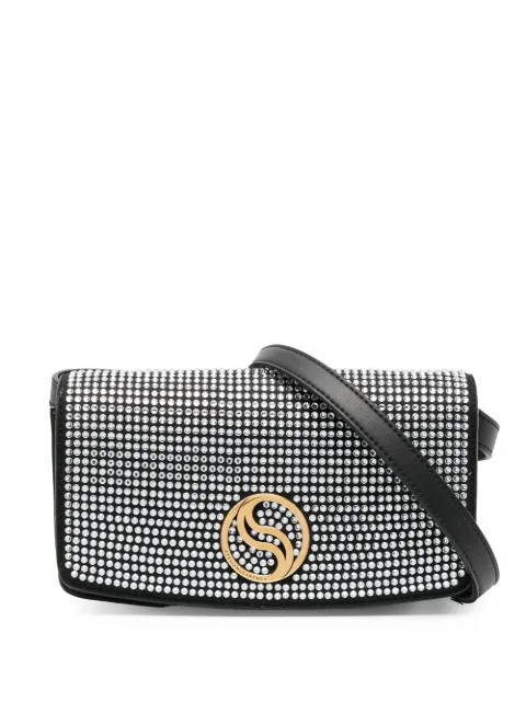 Stella McCartney S-Wave crystal-embellished crossbody bag Black 7B0036WP0204