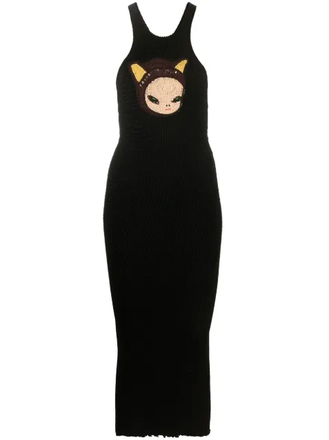 Stella McCartney Nara crochet-detail midi dress Black 6K04383S2397