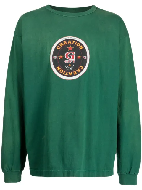 SAINT MXXXXXX graphic-print cotton sweatshirt Green SMA220000013
