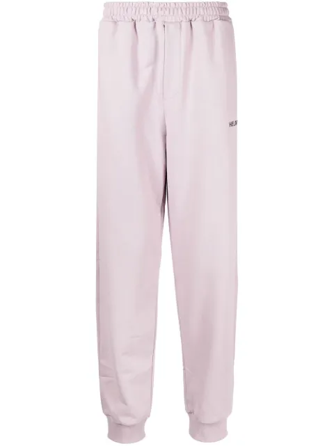 Helmut Lang logo-print tapered track pants Purple L09HM217