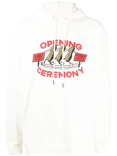 Opening Ceremony logo-print cotton hoodie White YMBB007F22FLE0020125