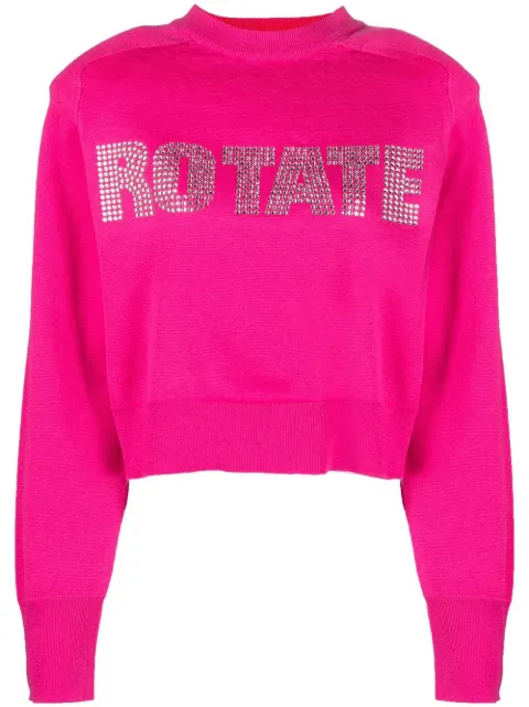 ROTATE BIRGER CHRISTENSEN Shandy rhinestone-embellished jumper Pink 1001151979