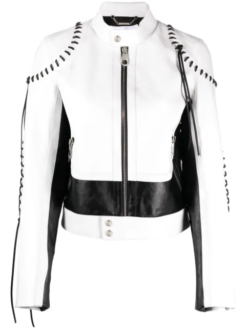 Chloé whipstitch-detailing leather jacket White C23UCV02203