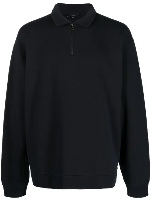Vince zip-detail cotton sweatshirt Blue M92759607A
