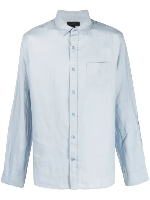 Vince long-sleeve linen shirt Blue MS1581385