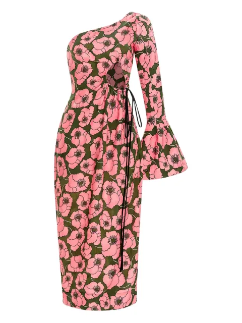 Agua By Agua Bendita one-shoulder floral-print dress Pink 11243