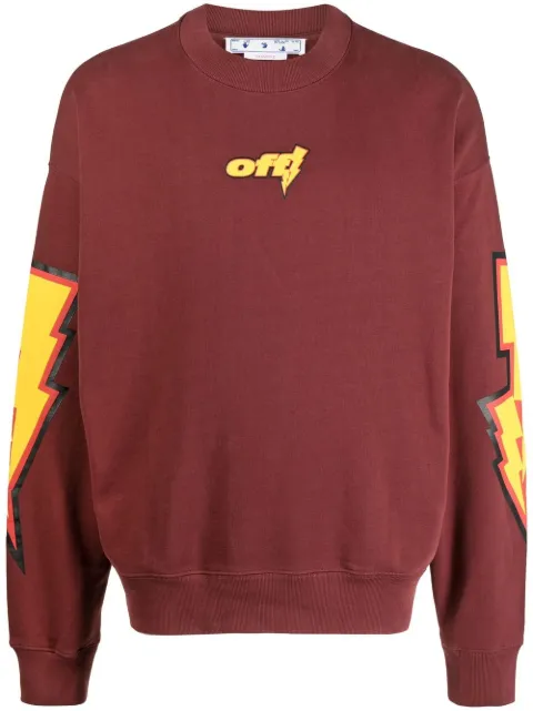Off-White logo-print sweatshirt Red OMBA054F22FLE0022818