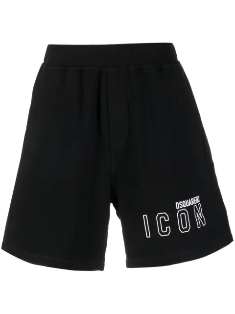 DSQUARED2 logo print cotton track shorts Black S79MU0043S25516