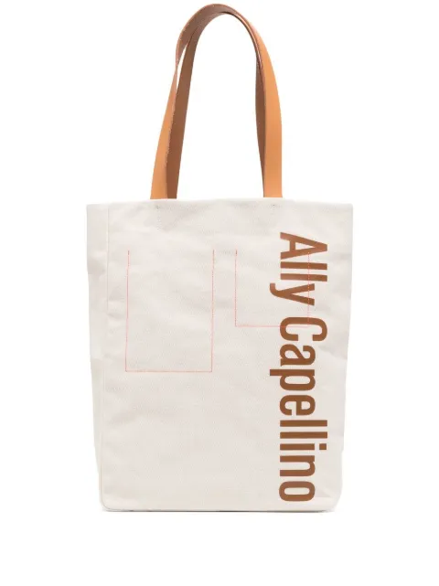 Ally Capellino logo-print tote bag Neutrals AC5230787