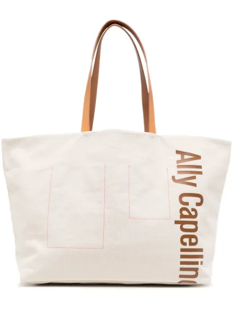 Ally Capellino large Cleo canvas tote bag Neutrals AC5230824