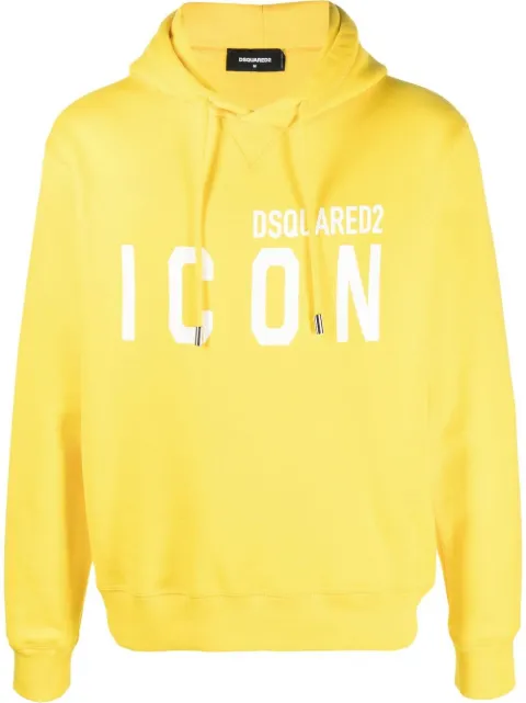 DSQUARED2 logo-print cotton hoodie Yellow S79GU0003S25516