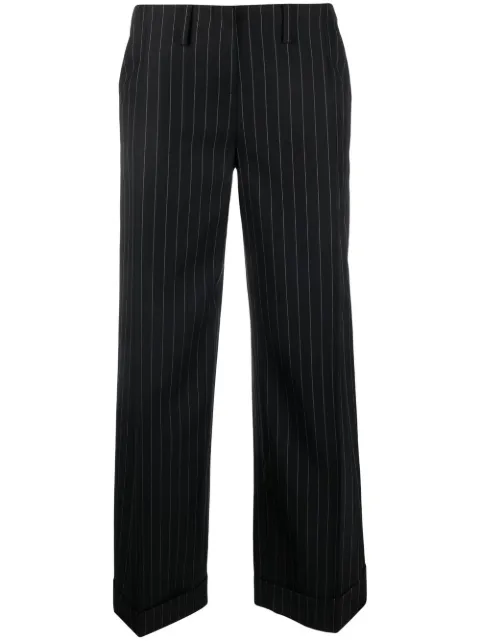 Christian Dior Pre-Owned 1990s low-rise pinstripe trousers Black HOLADIO271A