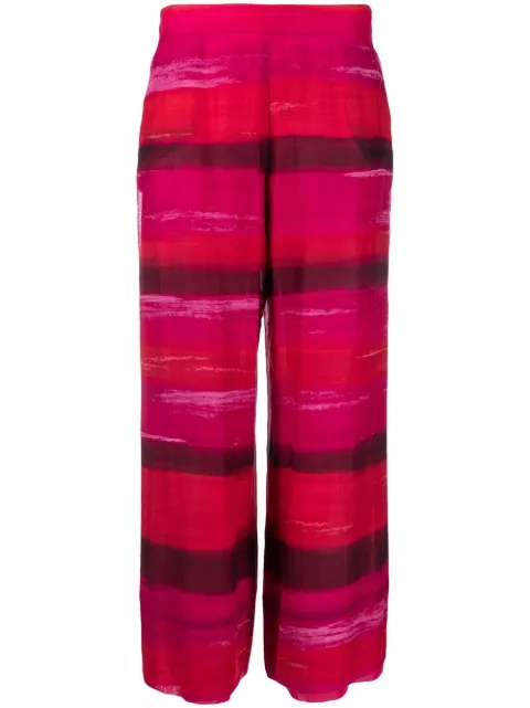 Gianfranco Ferré Pre-Owned 1990s striped cropped trousers Pink HOLAFER103A