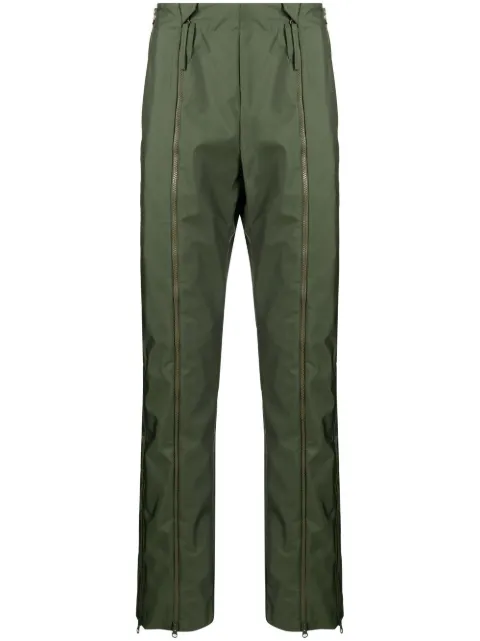 Post Archive Faction zip-detail straight-leg trousers Green 50BTPCOG
