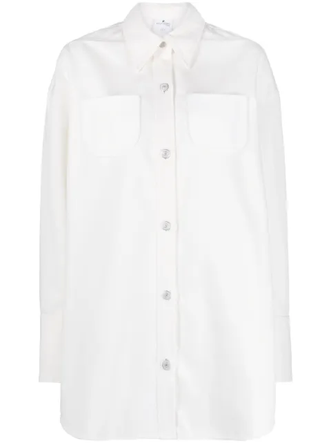 Courrèges strap-detail button-up shirt White 223DCH024DE0021