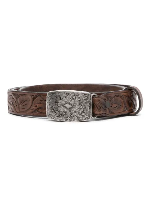 Polo Ralph Lauren Coleman embossed leather belt Brown 417833646001