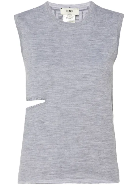 FENDI FF-motif tank top Grey FZX967ANER