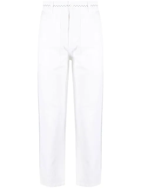 Nick Fouquet embroidered straight-leg trousers White NFMW30000RNW008