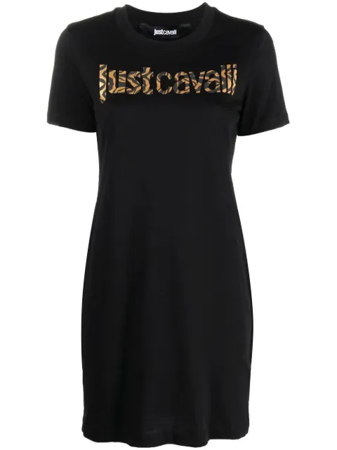 Just Cavalli animal-print logo T-shirt dress Black 74PBOG02CJ300