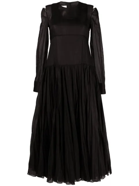 Jil Sander pleat-detail midi dress Black J02CT0101J45014