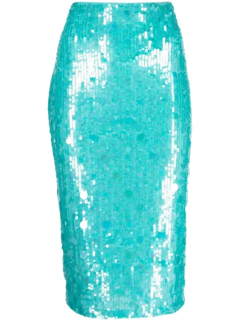 P.A.R.O.S.H. sequin-embellished pencil skirt Blue D620654GRANDEUR