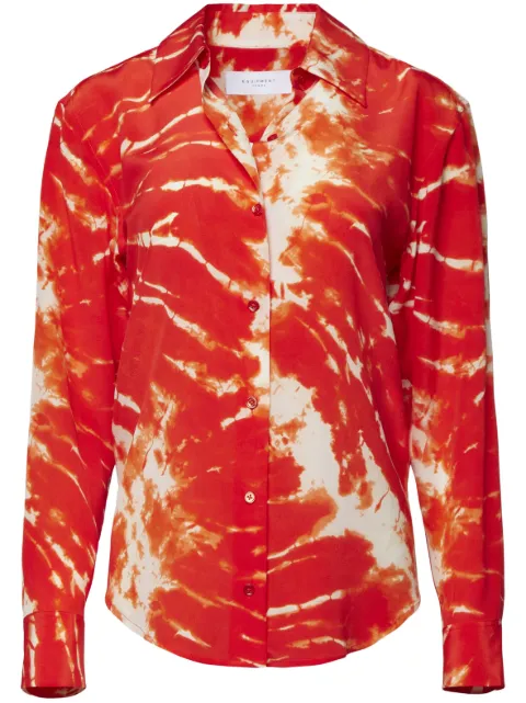 Equipment tie-dye silk shirt Red TE900A0029