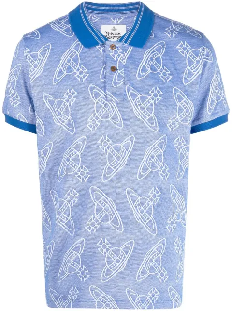 Vivienne Westwood Orb logo-print polo shirt Blue 2H01000AJ0037