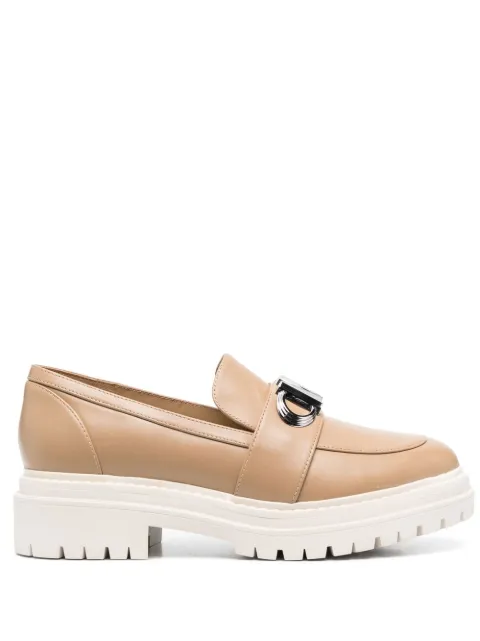 Michael Michael Kors Parker logo-plaque leather loafers Brown 40F2PKFP1L