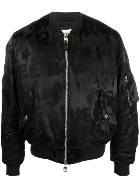 Alexander McQueen logo-print bomber jacket Black 726882QUR03