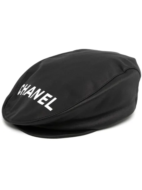 CHANEL Pre-Owned 1990-2000s logo-print casket hat Black HT24782