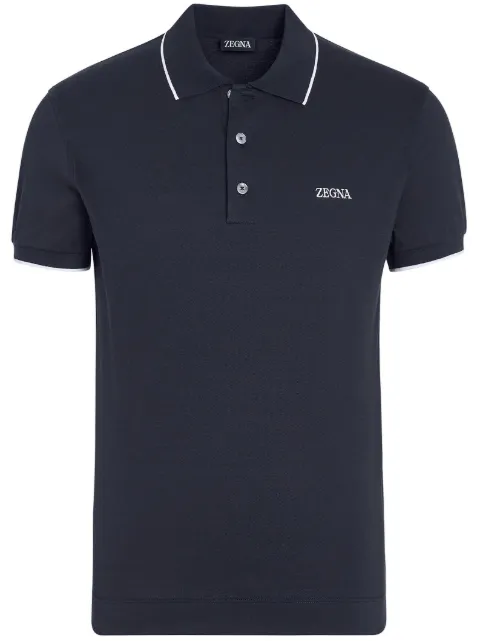 Zegna stretch-cotton polo shirt Blue E7358A5B746