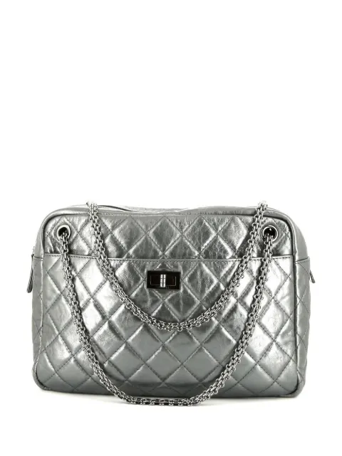 CHANEL Pre-Owned 2008 Mademoiselle Reissue zipped shoulder bag Silver 390639