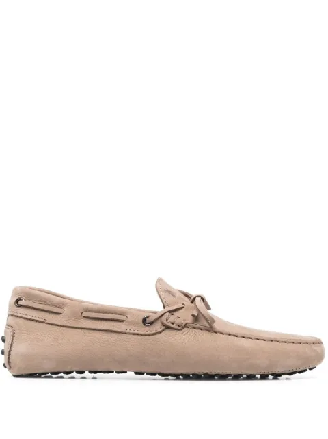 Tod's tie-fastening suede loafers Neutrals XXM0GW054706RNC413