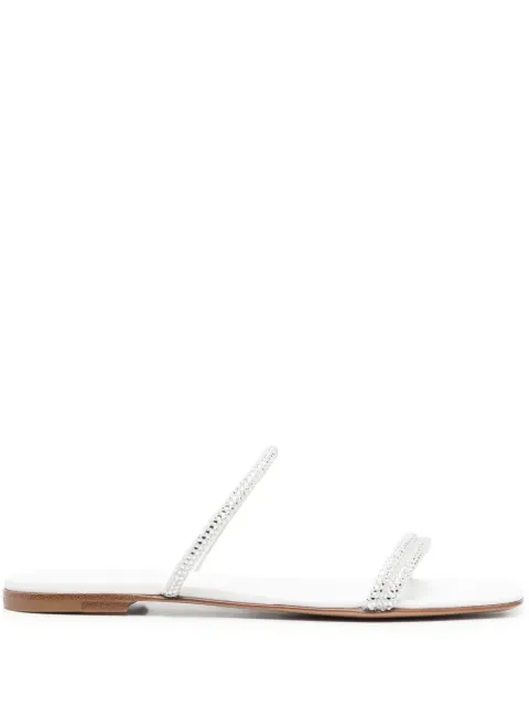 Gianvito Rossi Cannes leather slip-on sandals White G1612005CUOXCN