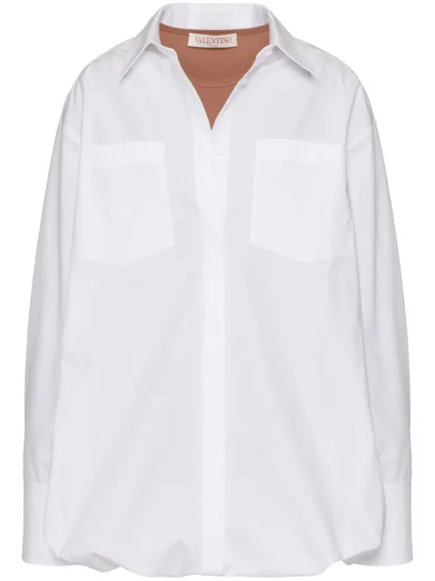 Valentino Garavani layered cotton-poplin shirt White BVA3B35A6