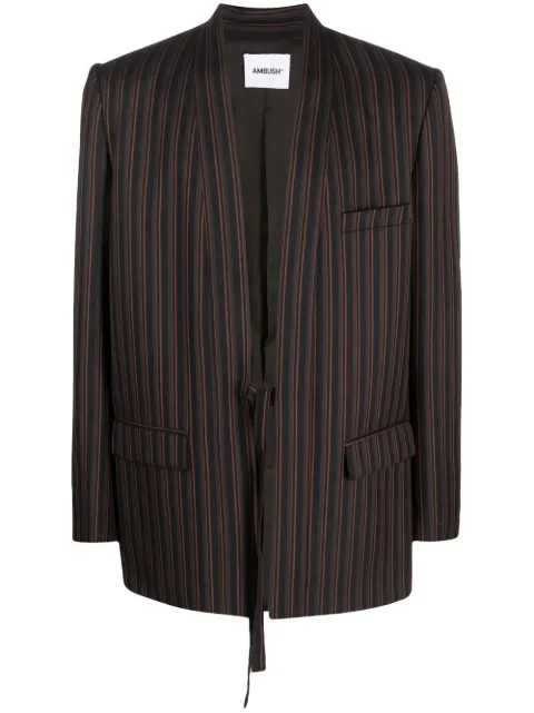 AMBUSH pinstripe single-breasted blazer Brown BMEN010F22FAB0016000