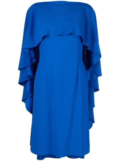 Alberta Ferretti ruffle-detail round-neck dress Blue AEF231U04571618