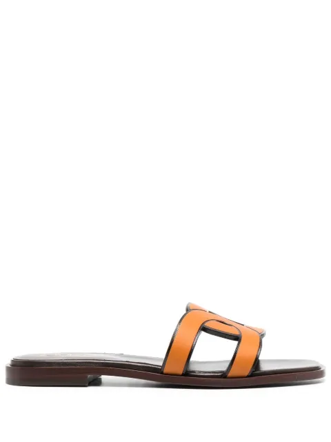 Tod's leather logo strap sandals Orange XXW70K0GU70MIDG622