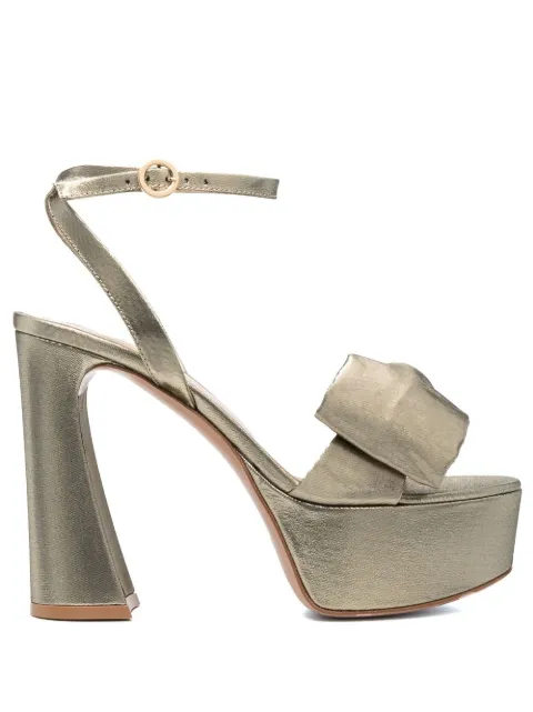 Gianvito Rossi Rosie 120mm bow-detail sandals Gold G32269