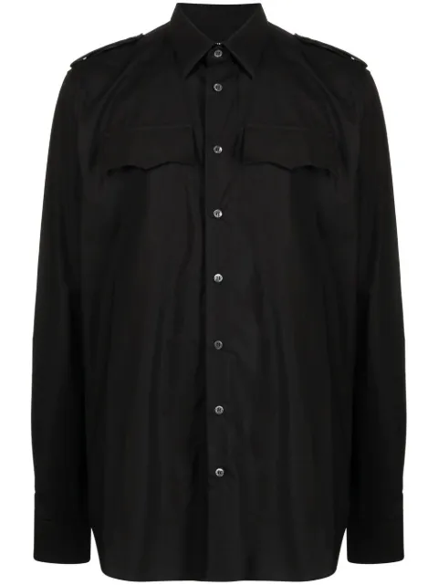 Raf Simons button-up cotton shirt Black 222254A10000