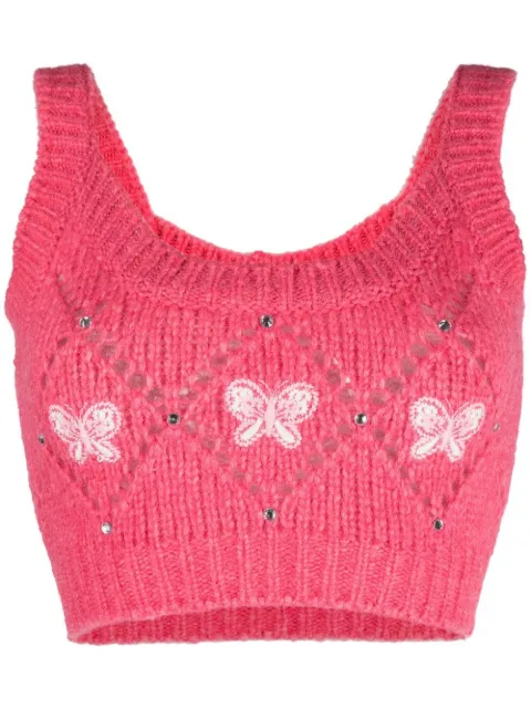 Alessandra Rich sleeveless knitted top Pink FAB3270K3835