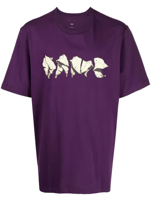 OAMC logo-print short-sleeved T-shirt Purple 22A28OAJ06COT00744