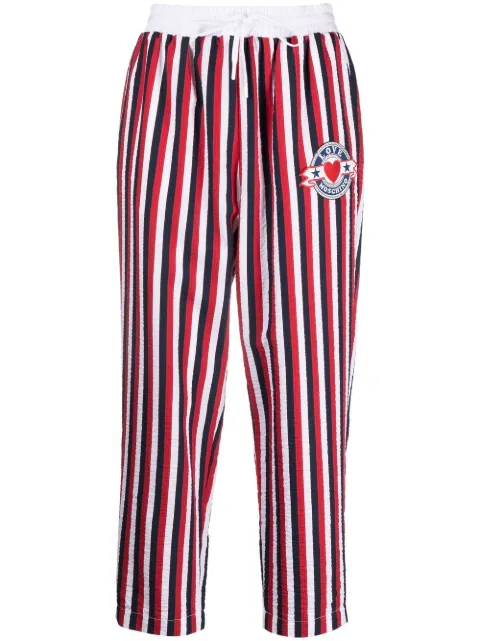 Love Moschino striped drawstring trousers White WPB1880S4015