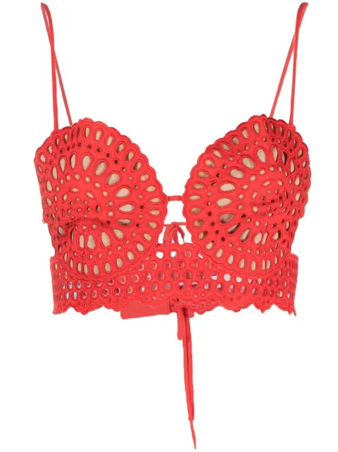 Stella McCartney cut out-detail bralette top Red 6T00593BU304