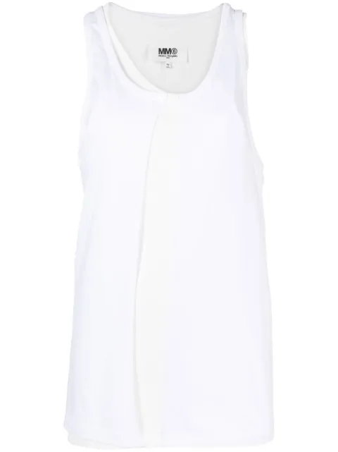 MM6 Maison Margiela Spliced asymmetric tank top White S52NL0059STJ365